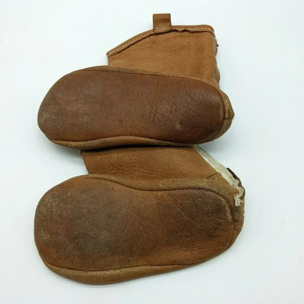 TAOS Leather Western Soft Sole velcroback Brown Booties Baby/Toddler OS